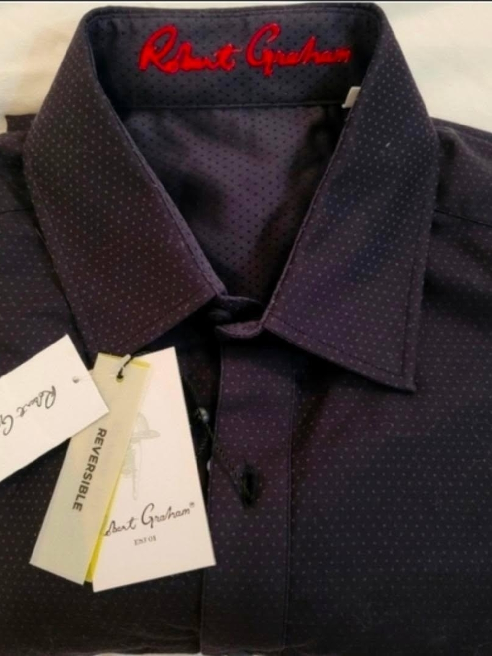 Robert Graham Black Microdot Button-Up Shirt